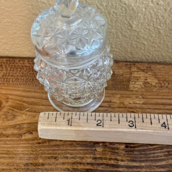Avon Crystal Facets Cut Glass Roses Roses Cologne Gelee Empty Jar with Lid EUC - Picture 5 of 7